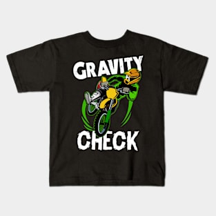 Gravity Check Dirt Bike Out Motocross Gift Cool Dirt Bike Print Kids T-Shirt